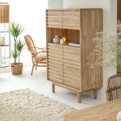 Buffet haut en bois d'acacia Marin