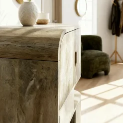 Buffet haut en bois de manguier clair Yoni