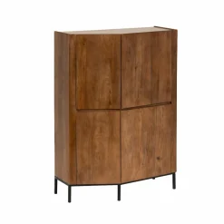 Buffet haut en bois de manguier et travertin Azure