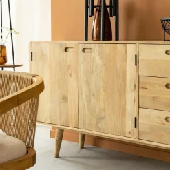 Buffet long en bois de manguier Rowene