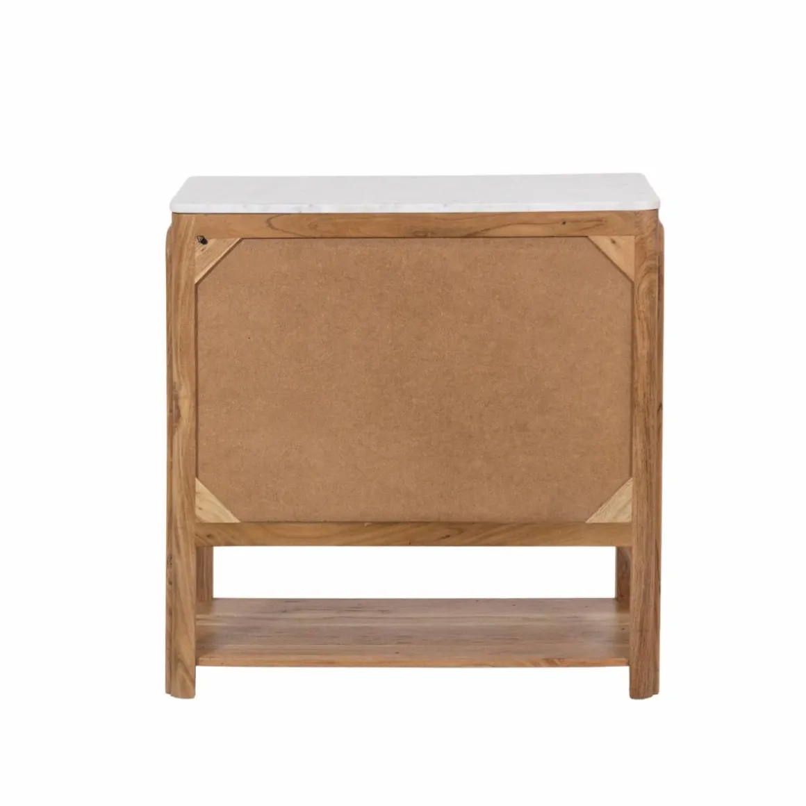 Buffet vitré en bois d'acacia et marbre Emyr