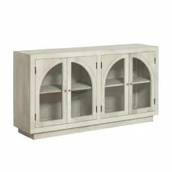 Buffet vitré en bois de manguier blanchi Miliam