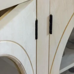 Buffet vitré en bois de manguier blanchi Miliam