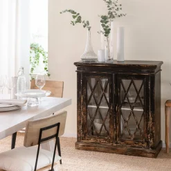 Buffet vitrine en bois de manguier êve