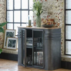 Buffet vitrine en métal Locker