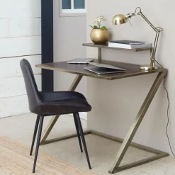 Bureau pupitre en bois et métal Capucine