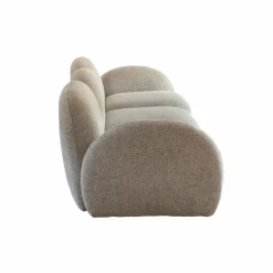 Canapé 3 modules en tissu bouclette gris Calya