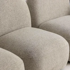 Canapé 3 modules en tissu bouclette gris Calya