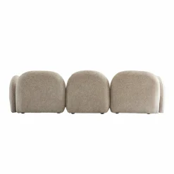 Canapé 3 modules en tissu bouclette gris Calya