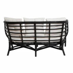 Canapé en rotin noir 2 places Anissa