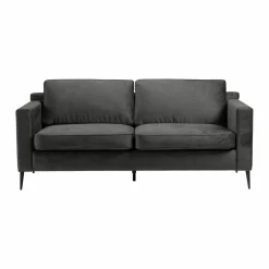 Canapé en velours gris 3 places Rio