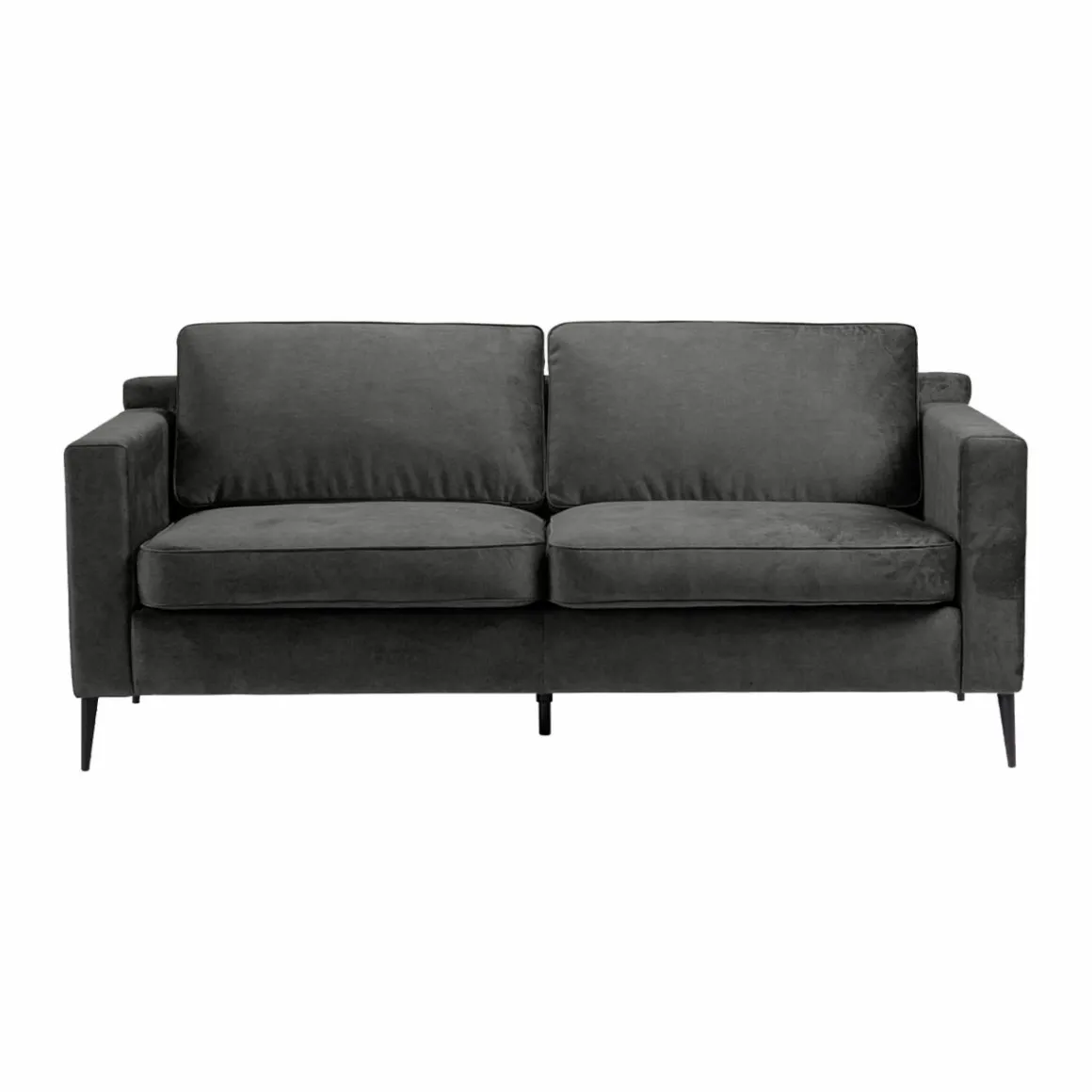 Canapé en velours gris 3 places Rio