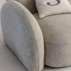 Canapé modulable 2 places en tissu bouclette gris Calya