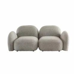 Canapé modulable 2 places en tissu bouclette gris Calya