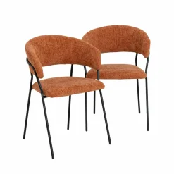 Chaise arrondie terracotta Kanoa (lot de 2)