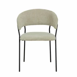 Chaise arrondie tissu écru Kanoa (lot de 2)