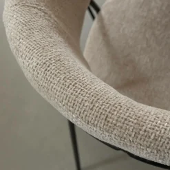 Chaise arrondie tissu écru Kanoa (lot de 2)