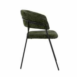 Chaise arrondie tissu vert Kanoa (lot de 2)