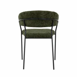 Chaise arrondie tissu vert Kanoa (lot de 2)