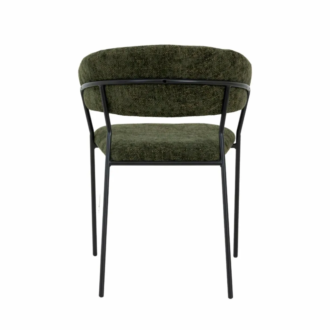 Chaise arrondie tissu vert Kanoa (lot de 2)