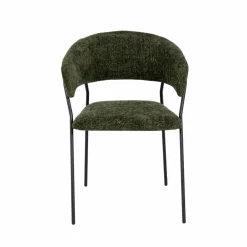 Chaise arrondie tissu vert Kanoa (lot de 2)
