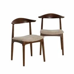 Chaise bois hêtre foncé Aline (lot de 2)