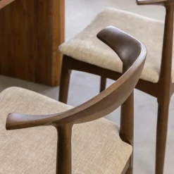 Chaise bois hêtre foncé Aline (lot de 2)