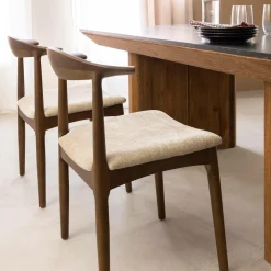 Chaise bois hêtre foncé Aline (lot de 2)