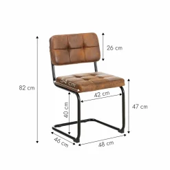 Chaise cantilever en microfibre marron Mambo (lot de 2)