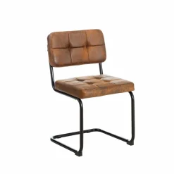 Chaise cantilever en microfibre marron Mambo (lot de 2)