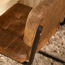 Chaise cantilever en microfibre marron Mambo (lot de 2)