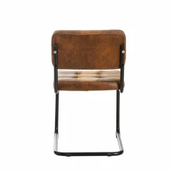 Chaise cantilever en microfibre marron Mambo (lot de 2)