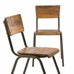 Chaise d'écolier en bois de manguier Marcus (lot de 2)