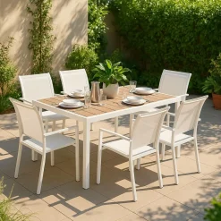 Chaise de jardin blanche Ilona (lot de 2)