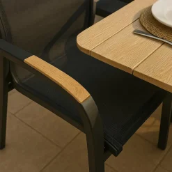 Chaise de jardin en aluminium gris foncé Ayden (lot de 2)