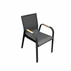 Chaise de jardin en aluminium gris foncé Ayden (lot de 2)