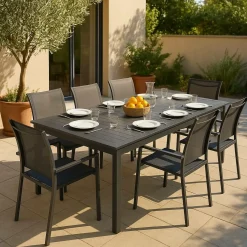 Chaise de jardin grise Ilona (lot de 2)