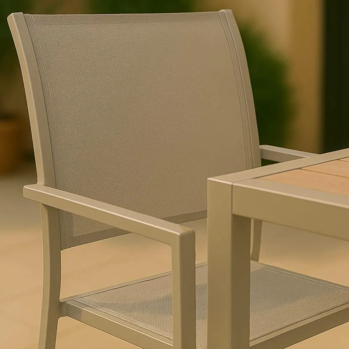 Chaise de jardin taupe Ilona (lot de 2)