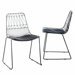 Chaise design en métal noir (lot de 2)