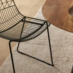 Chaise design en métal noir (lot de 2)