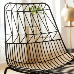 Chaise design en métal noir (lot de 2)