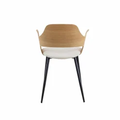 Chaise en bois clair et tissu écru Florence (lot de 2)