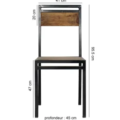 Chaise en bois d'acacia Havana (lot de 2)