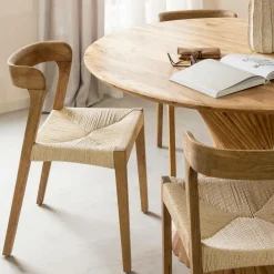 Chaise en bois de chêne et en corde Auren (lot de 2)