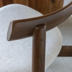 Chaise en bois de frêne foncé et tissu gris Aline (lot de 2)