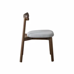 Chaise en bois de frêne foncé et tissu gris Aline (lot de 2)