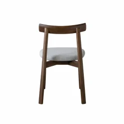 Chaise en bois de frêne foncé et tissu gris Aline (lot de 2)