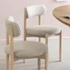 Chaise en bois de hêtre clair et tissu Aline (lot de 2)