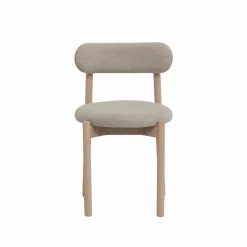 Chaise en bois de hêtre clair et tissu Aline (lot de 2)