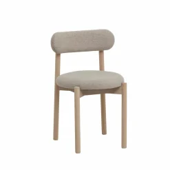 Chaise en bois de hêtre clair et tissu Aline (lot de 2)